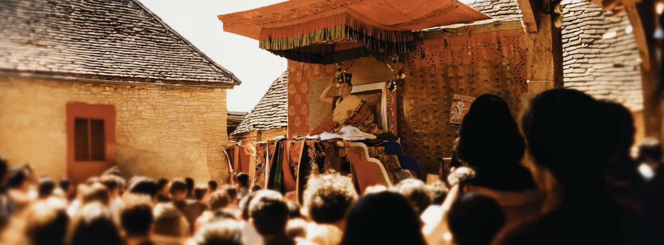 Filmwelt Verleihagentur: Meeting the Buddha - Der 16. Karmapa bei der &bdquo;Schwarzen Kronen-Zeremonie&ldquo; in Dhagpo Kagy&uuml; Ling (Dordogne, Frankreich)
